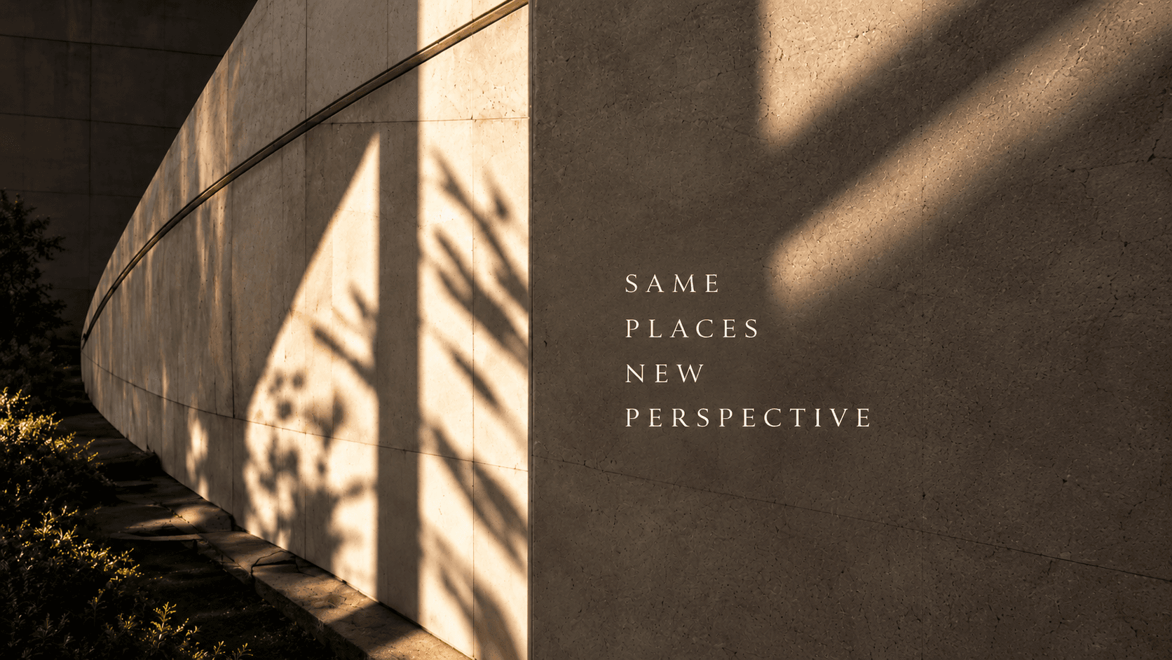 Sunlit concrete architecture and shadow